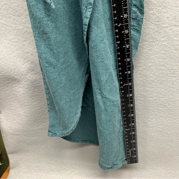 Patagonia Garden Island Cropped Wide Leg Pants Womens M Teal Hemp Blend Boho - Picture 11 of 16